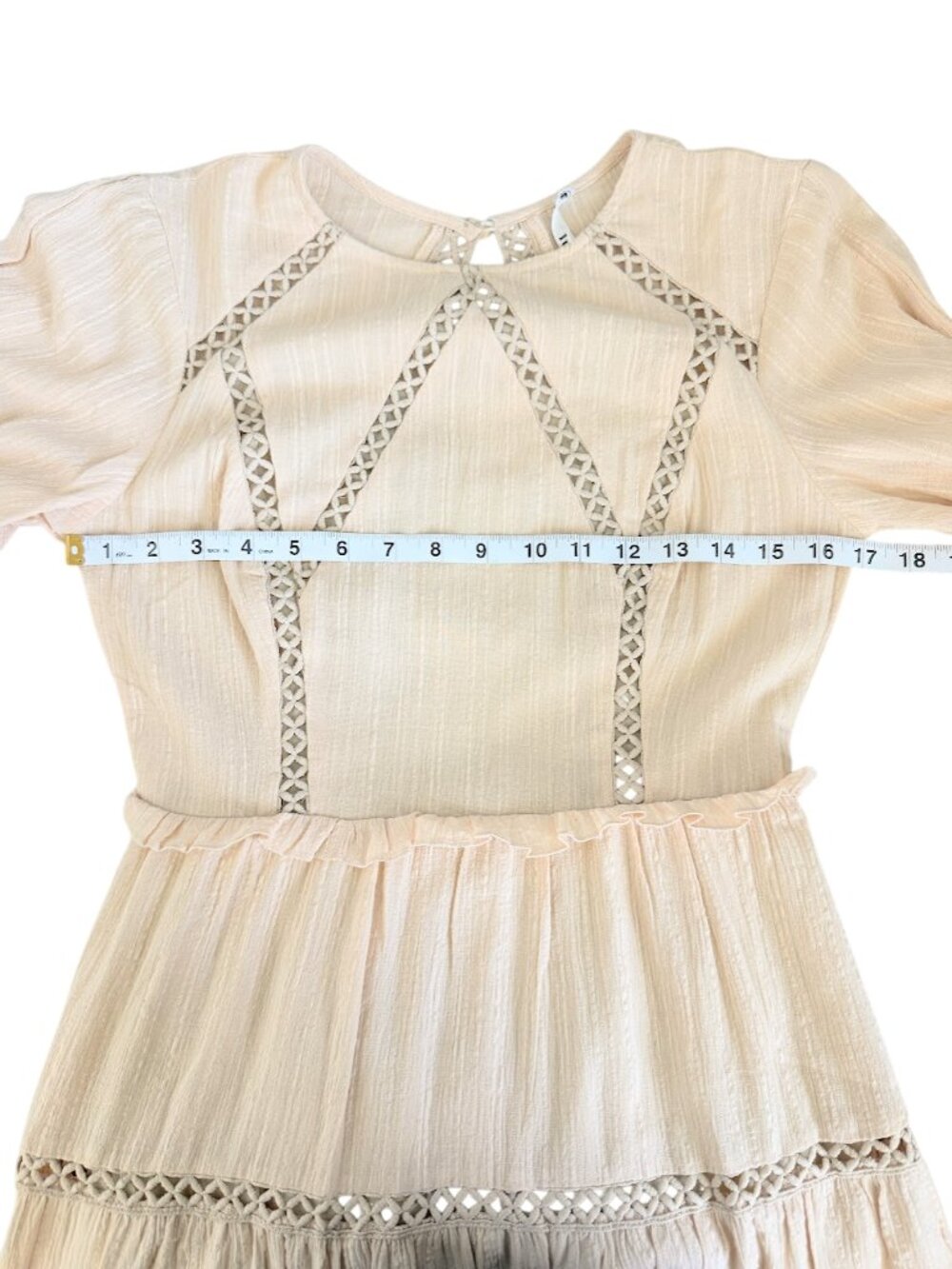 Esther & Co NWT Lace Tiered Mini Dress S Ivory Bridal Shower Boho - Picture 5 of 9